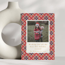 Vintag Red Blue Pattern Vertical Foto Weihnachten