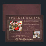 Vintag Red Chalkboard Weihnachtsfeiertag Party Ein Einladung<br><div class="desc">"Sparkle & Shine It's Christmas Time" erscheint oben im Blond Gold Foil am unteren Blond Gold Foil . Passen Sie sich mit Ihrem persönlichen Gruß,  Familiennamen und individuellen Namen an.</div>