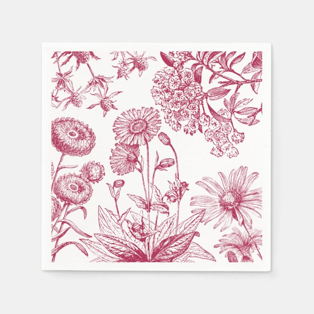 Vintag Red Floral |Erntedank | Fall Napkin Serviette (Vorderseite)
