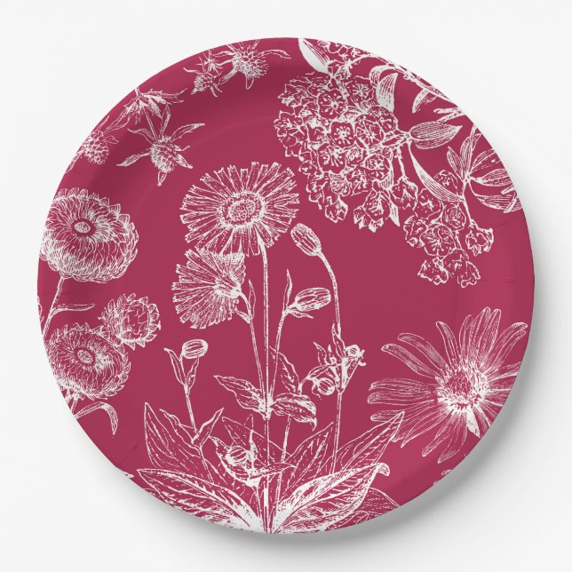 Vintag Red Floral |Erntedank | Fall Teller (Vorderseite)