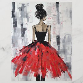 Vintag Red Girl Fashion Hübsches Kleid