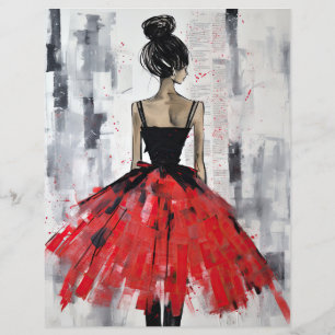 Vintag Red Girl Fashion Hübsches Kleid