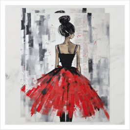 Vintag Red Girl Fashion Hübsches Kleid