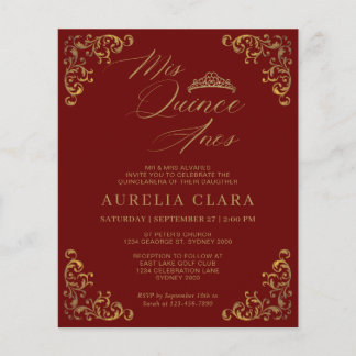 VINTAG Red Gold Mis Quince Quinceañera