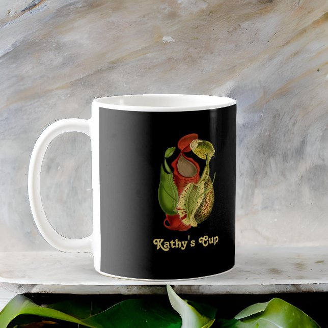 Vintag Red Green Nepenthes Pitcher-Pflanze Name Kaffeetasse (Von Creator hochgeladen)