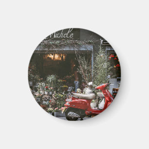 Vintag Red Motor Scooter Magnet