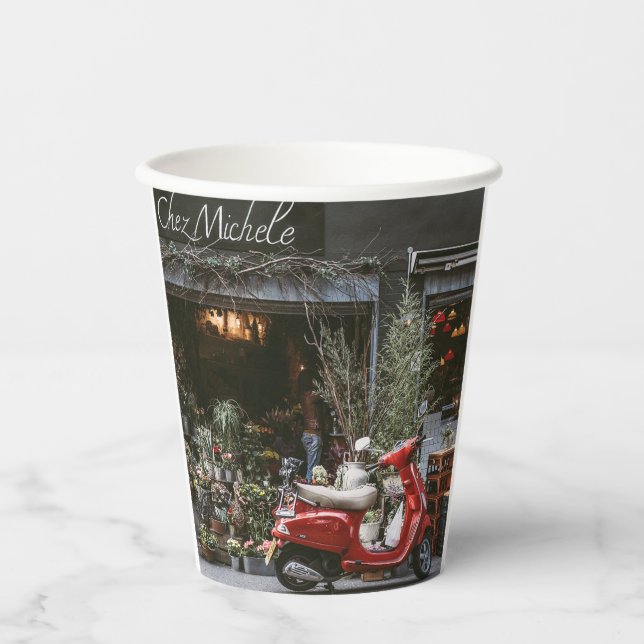 Vintag Red Motor Scooter Pappbecher (Vorderseite)