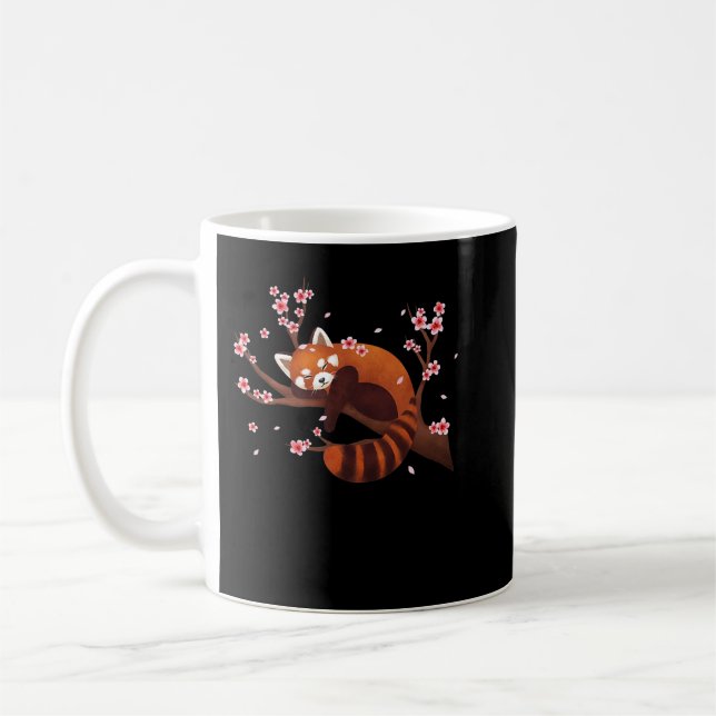 Vintag Red Panda Blume Cherry Blossom Kaffeetasse (Links)