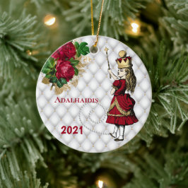 Vintag Red Queen Alice Christmas Keramik Ornament
