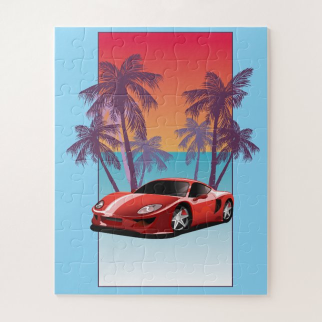 Vintag Red Sports Puzzle (Vertikal)