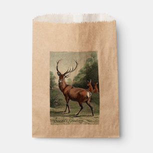 Vintag Red Stag Deer und macht Frohe Festtage Geschenktütchen