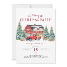 Vintag Red Truck Weihnachts-Party Einladung