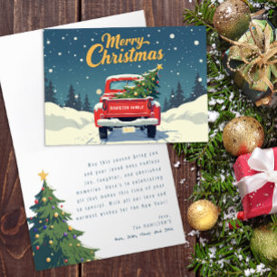 Vintag Red Truck Weihnachtskarte Feiertagskarte