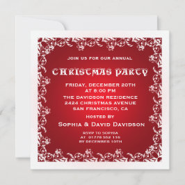 Vintag Red White Christmas Party Einladung