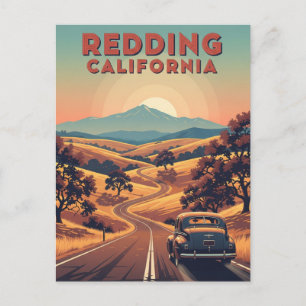 Vintag Redding California Travel Postkarte