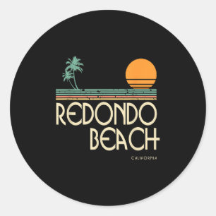 Vintag Redondo Beach California Runder Aufkleber