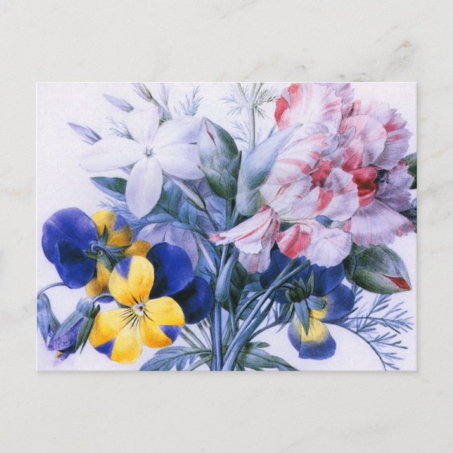 Vintag Redoute Blume Bouquet Postkarte (Vorderseite)