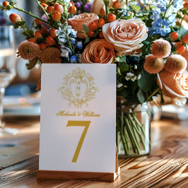 Vintag Regency Monogram Elegant Wedding Tischnummer