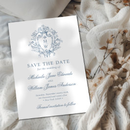 Vintag Regency Monogram Wappen Non-Foto Hochzeit Save The Date