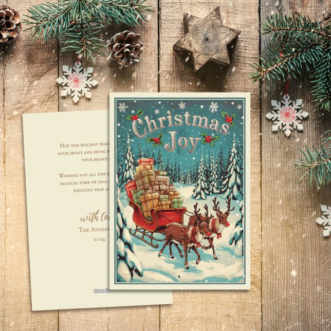 Vintag Reindeers Sleigh Weihnachten (Von Creator hochgeladen)
