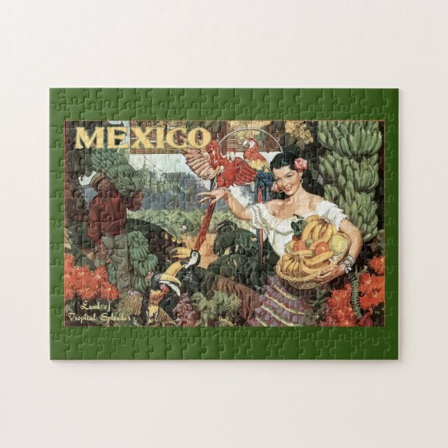 Vintag - Reisen - Poster - Mexiko - Tropisch Puzzle (Horizontal)