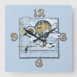 Vintag reisen quadratische wanduhr