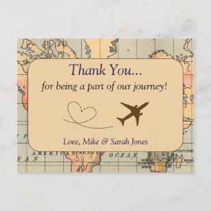 Vintag, Reiseschehen Vielen Dank, Postkarte