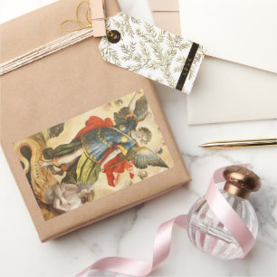 Vintag Religiös, Saint Michael Defeats Lucifer Rechteckiger Aufkleber