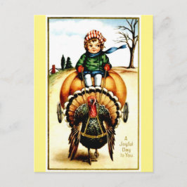 Vintag Reproduction Joyful Erntedank Postcard Feiertagspostkarte