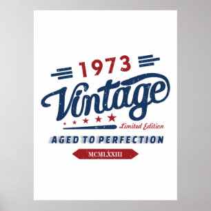 Vintag Retro 1973 Limited Edition Geburtstagsgesch Poster