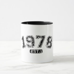Vintag Retro 1978 Grunge Est. etablierte Grafik Tasse