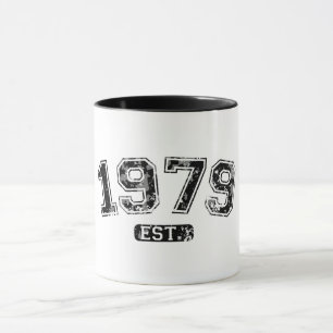 Vintag Retro 1979 Grunge Est. etablierte Grafik Tasse