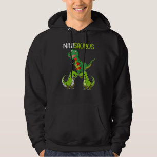 Vintag Retro 2 Kinder Ninisaurus Dinosaurier Hoodie