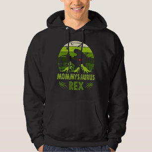 Vintag Retro 3 Kinder Mommysaurus Dinosaurier Fami Hoodie