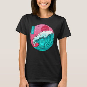 Vintag Retro 70er 80er Great Wave Off Kanagawa Vap T-Shirt