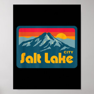 Vintag Retro 70er 80er Salzsee Utah Gebirge Poster