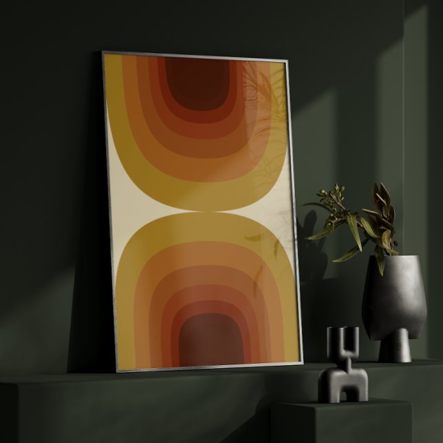 Vintag Retro 70er Earthy Geometric Rainbow Modern Poster (Von Creator hochgeladen)