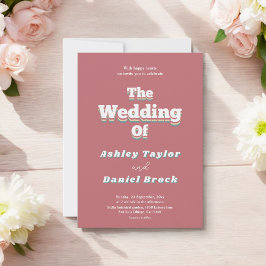 Vintag Retro 70er Groovy Einzigartige Hochzeit Einladung