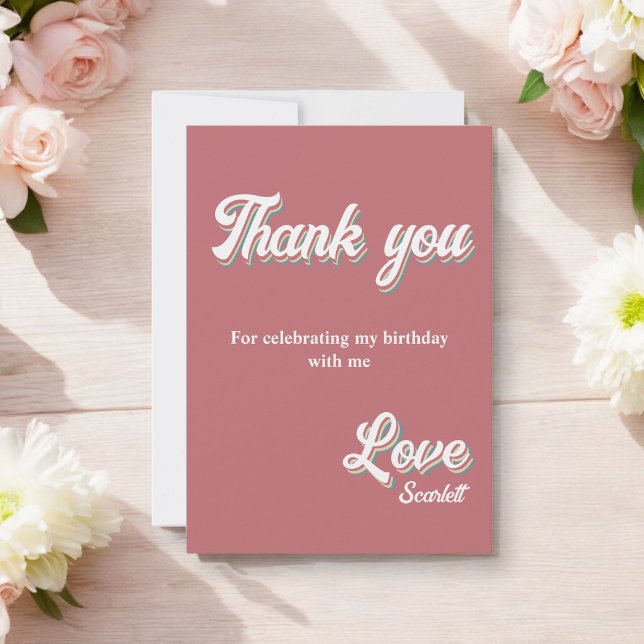 Vintag Retro 70er Groovy Einzigartiger Geburtstag Dankeskarte (Von Creator hochgeladen)