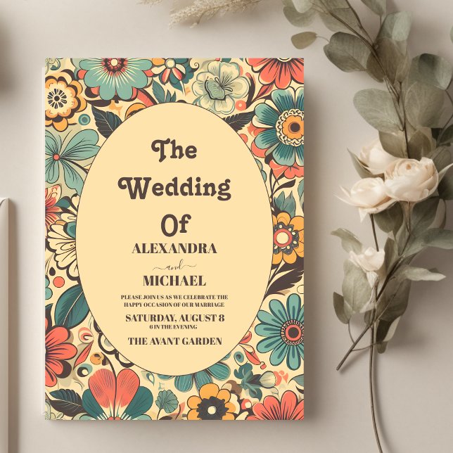 Vintag Retro 70er Wedding Einladung (Von Creator hochgeladen)