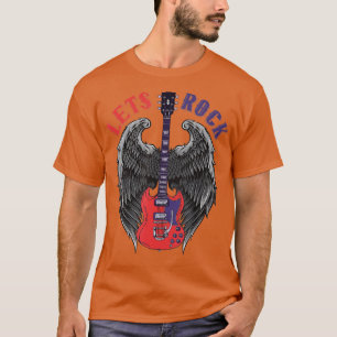 Vintag Retro 80er Music Guitar Wings Lasse Rock T-Shirt