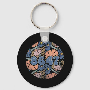 Vintag Retro 8647 Subtle Anti Trump 86 47 Floral Schlüsselanhänger