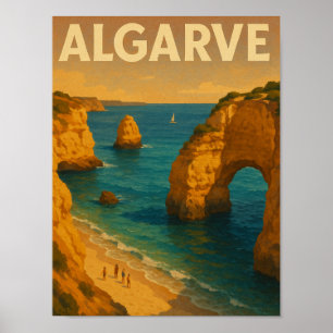 Vintag Retro Algarve Portugal Reisen Poster
