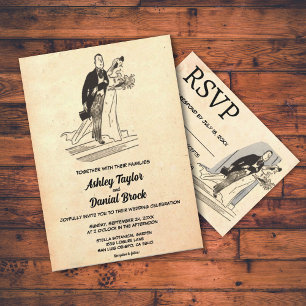 Vintag Retro Alte Coupé Pop Kunst, Dichtung und Mu Einladung