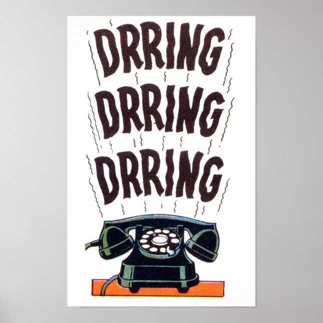 Vintag Retro Altes klassisches Telefonklingeln Poster (Vorne)