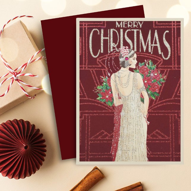 Vintag Retro Art Deco Woman Weihnachten (Von Creator hochgeladen)