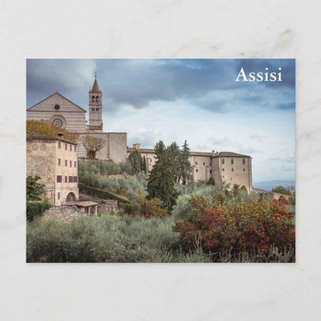 Vintag Retro Assisi Italien Italien Tourismus  Postkarte (Vorderseite)