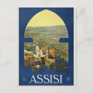 Vintag Retro Assisi Italien Italien Tourismus Postkarte