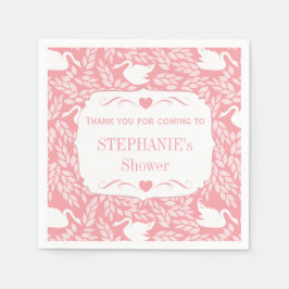 Vintag Retro Baby Girl Swan Pattern Baby Dusche Serviette