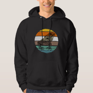 Vintag Retro Bartard Dragon Sunset Liztile Reptile Hoodie